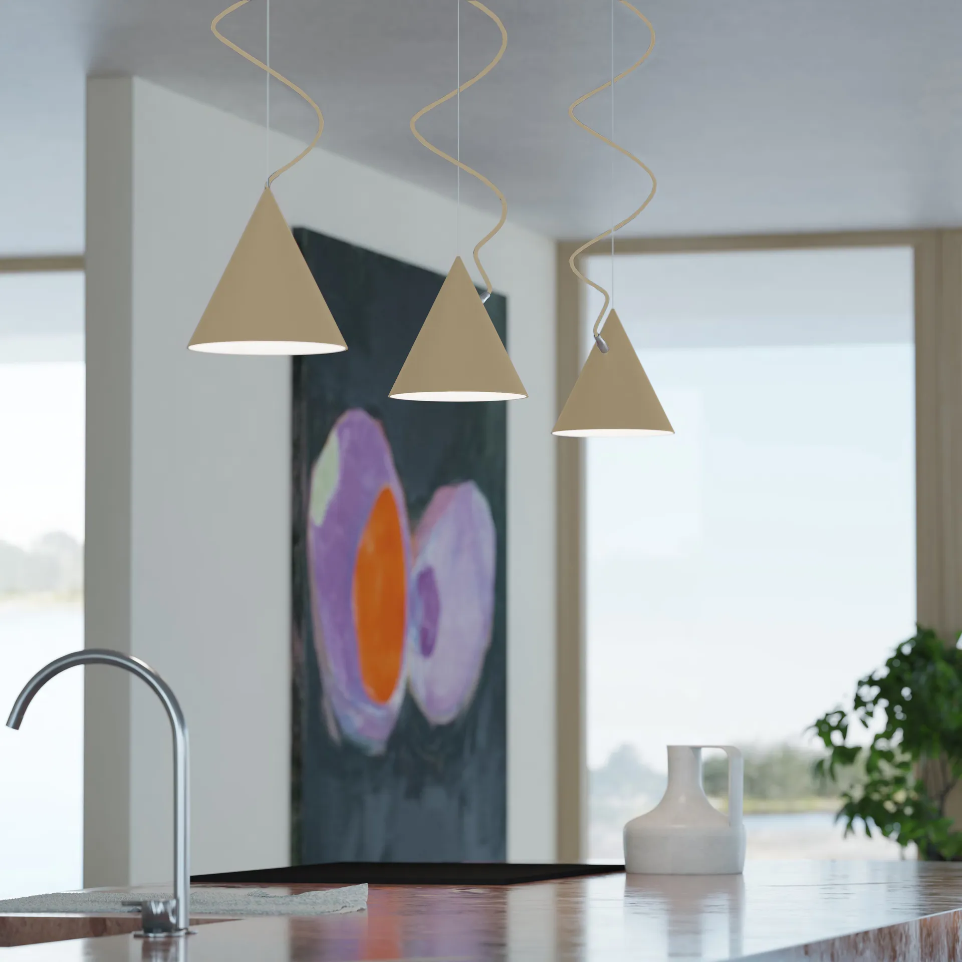 Castor 펜던트 조명 20 cm, Beige-light beige-silver Noon | 눈