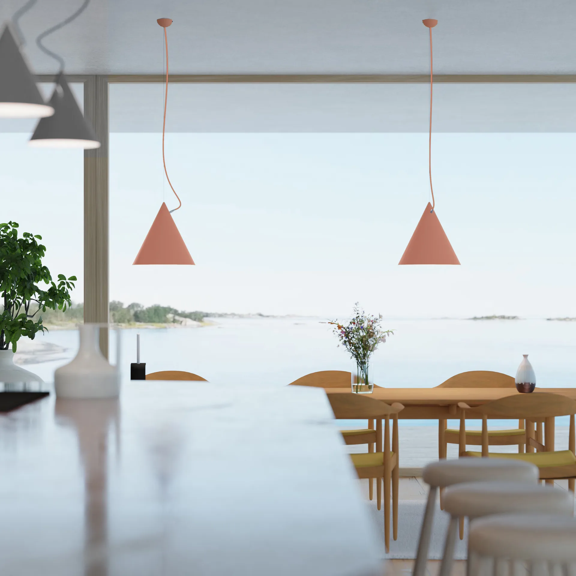 Castor 펜던트 조명 40 cm, Apricot-apricot-silver Noon | 눈