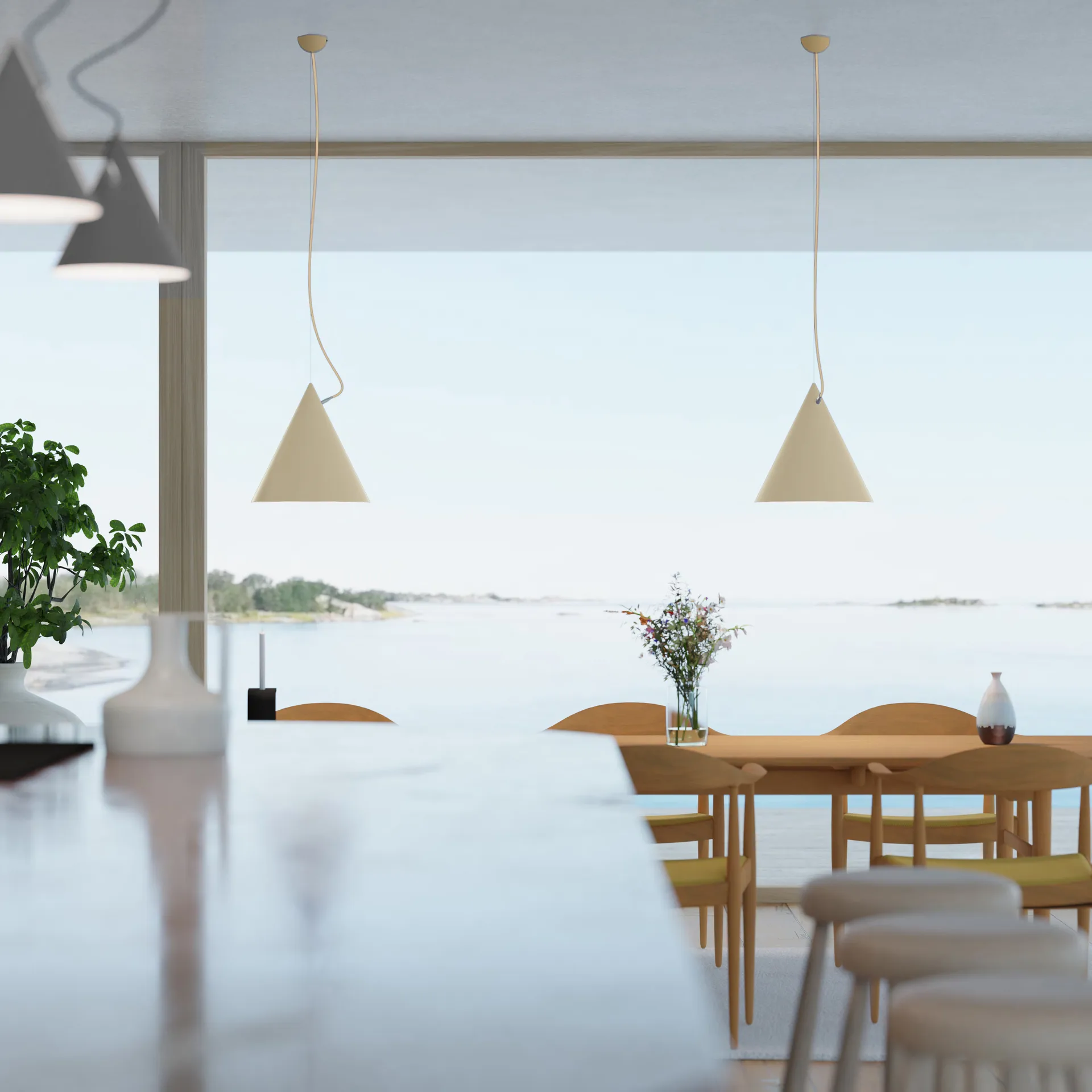 Castor 펜던트 조명 40 cm, Beige-light beige-silver Noon | 눈