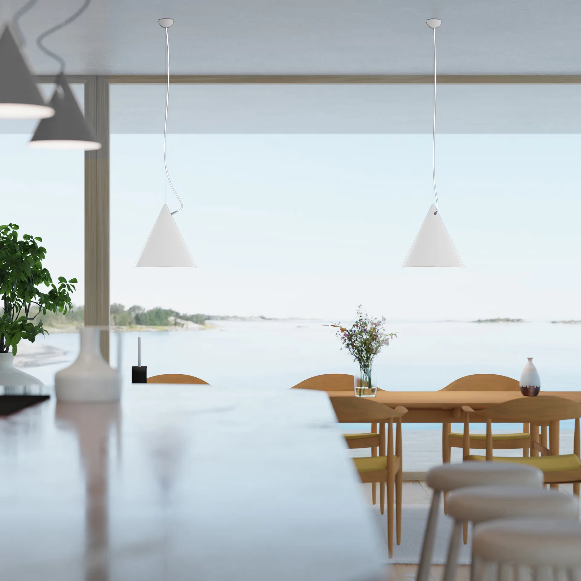 Castor 펜던트 조명 40 cm, White-white-silver Noon | 눈