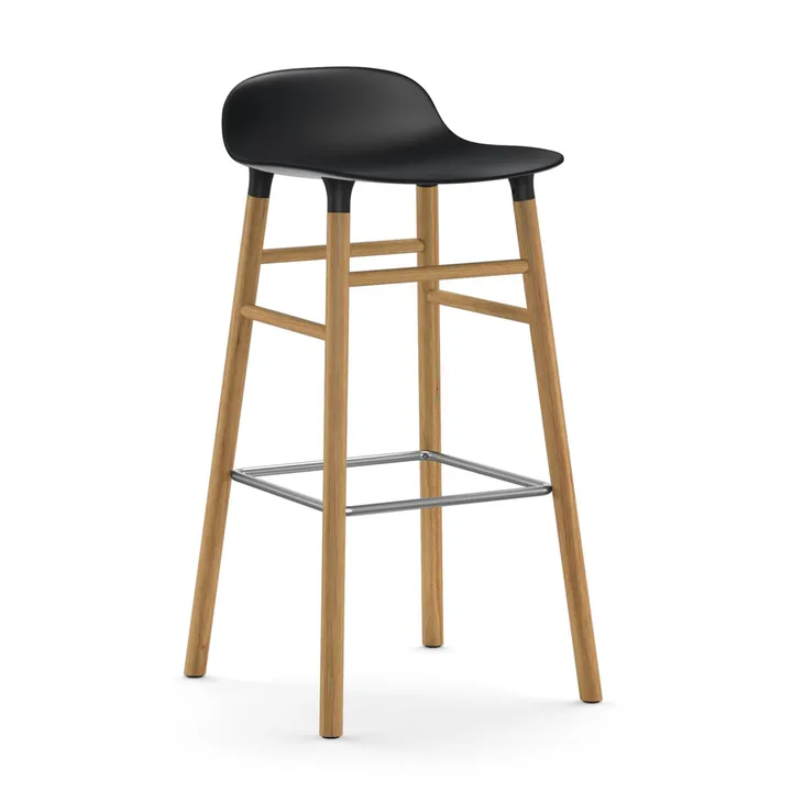 폼 바 스툴 65 cm 오크 레그 - Black - Normann Copenhagen | 노만코펜하겐