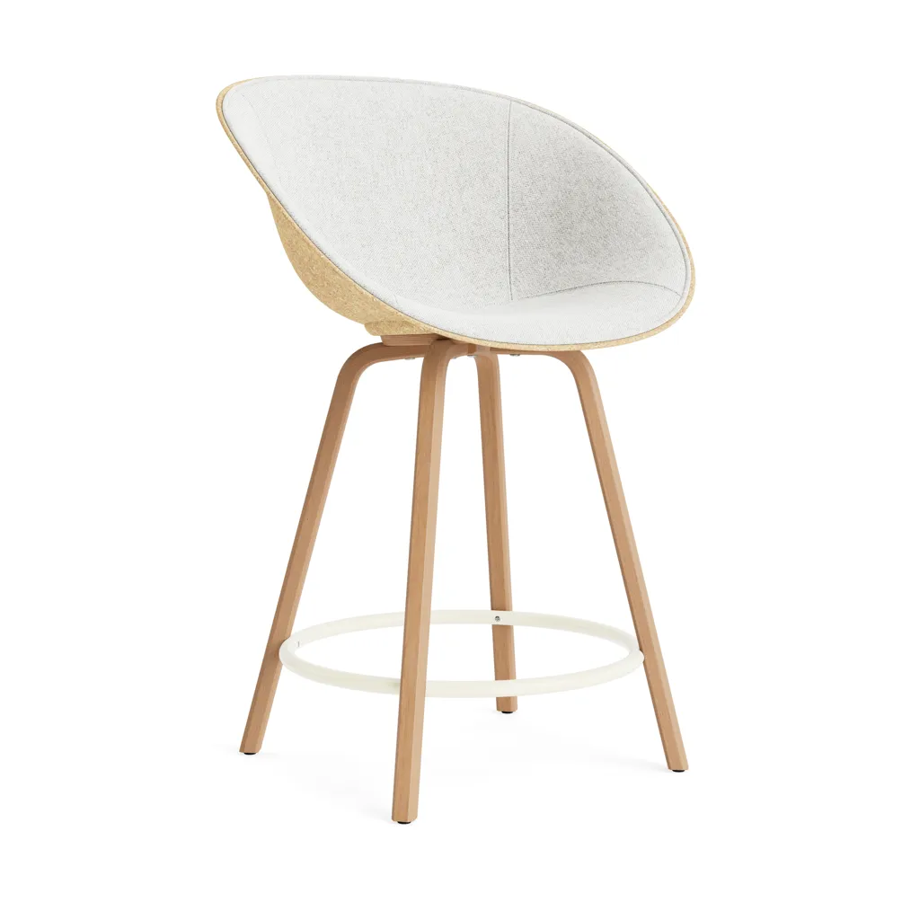 매트 바 암체어 전면 업홀스터리 65 cm, Hallingdal 110-hemp-beech-cream steel Normann Copenhagen | 노만코펜하겐