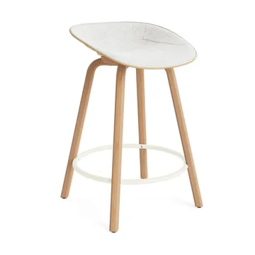 매트 바 스툴 전면 업홀스터리 65 cm - Hallingdal 110-hemp-beech-cream steel - Normann Copenhagen | 노만코펜하겐
