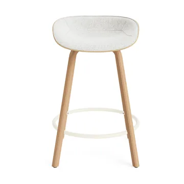 매트 바 스툴 전면 업홀스터리 65 cm - Hallingdal 110-hemp-beech-cream steel - Normann Copenhagen | 노만코펜하겐