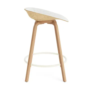 매트 바 스툴 전면 업홀스터리 65 cm - Hallingdal 110-hemp-beech-cream steel - Normann Copenhagen | 노만코펜하겐