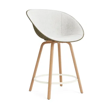 매트 바 암체어 전면 업홀스터리 65 cm - Hallingdal 110-seaweed-beech-cream steel - Normann Copenhagen | 노만코펜하겐