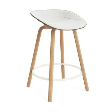 매트 바 스툴 전면 업홀스터리 65 cm - Hallingdal 110-seaweed-beech-cream steel - Normann Copenhagen | 노만코펜하겐