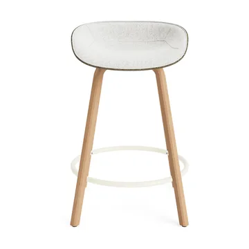 매트 바 스툴 전면 업홀스터리 65 cm - Hallingdal 110-seaweed-beech-cream steel - Normann Copenhagen | 노만코펜하겐