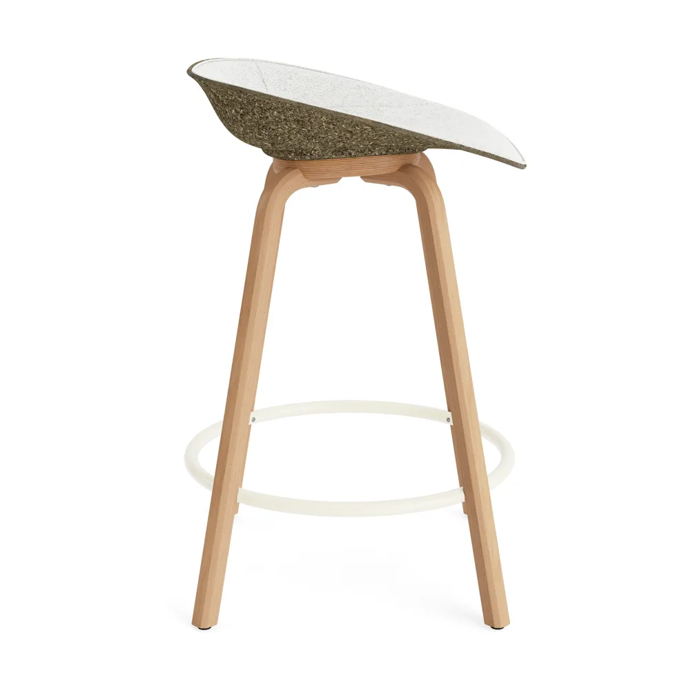 매트 바 스툴 전면 업홀스터리 65 cm, Hallingdal 110-seaweed-beech-cream steel Normann Copenhagen | 노만코펜하겐