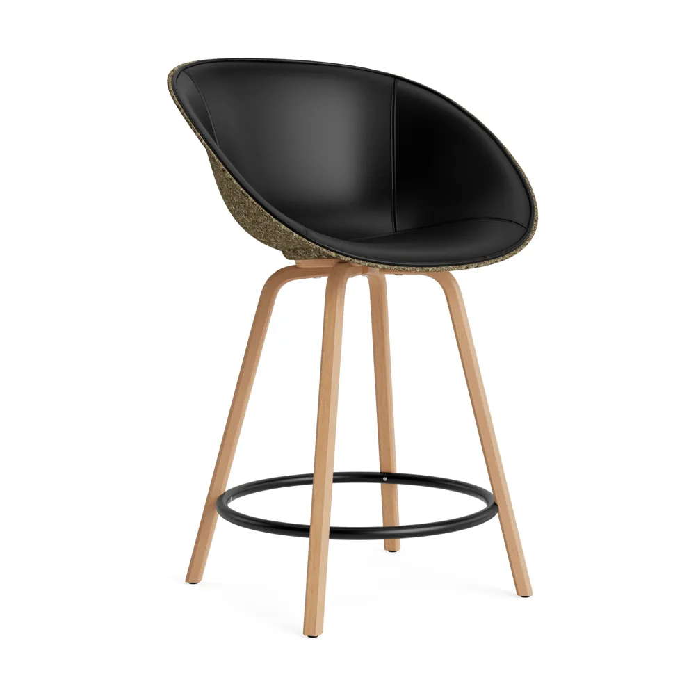 매트 바 암체어 전면 업홀스터리 65 cm, Ultra 41599-seaweed-beech-black steel Normann Copenhagen | 노만코펜하겐