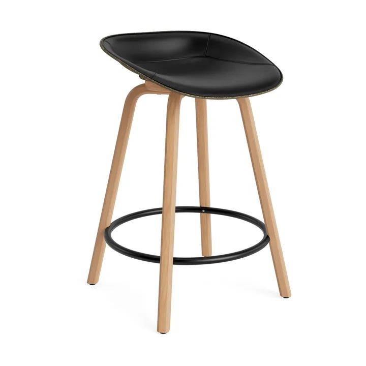 매트 바 스툴 전면 업홀스터리 65 cm - Ultra 41599-seaweed-beech-black steel - Normann Copenhagen | 노만코펜하겐