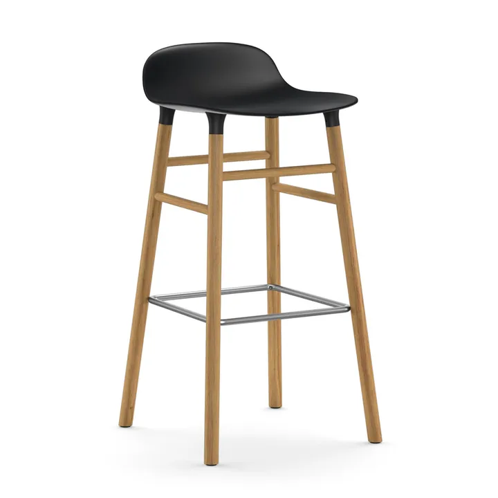 폼 바 스툴 75 cm 오크 레그 - Black - Normann Copenhagen | 노만코펜하겐