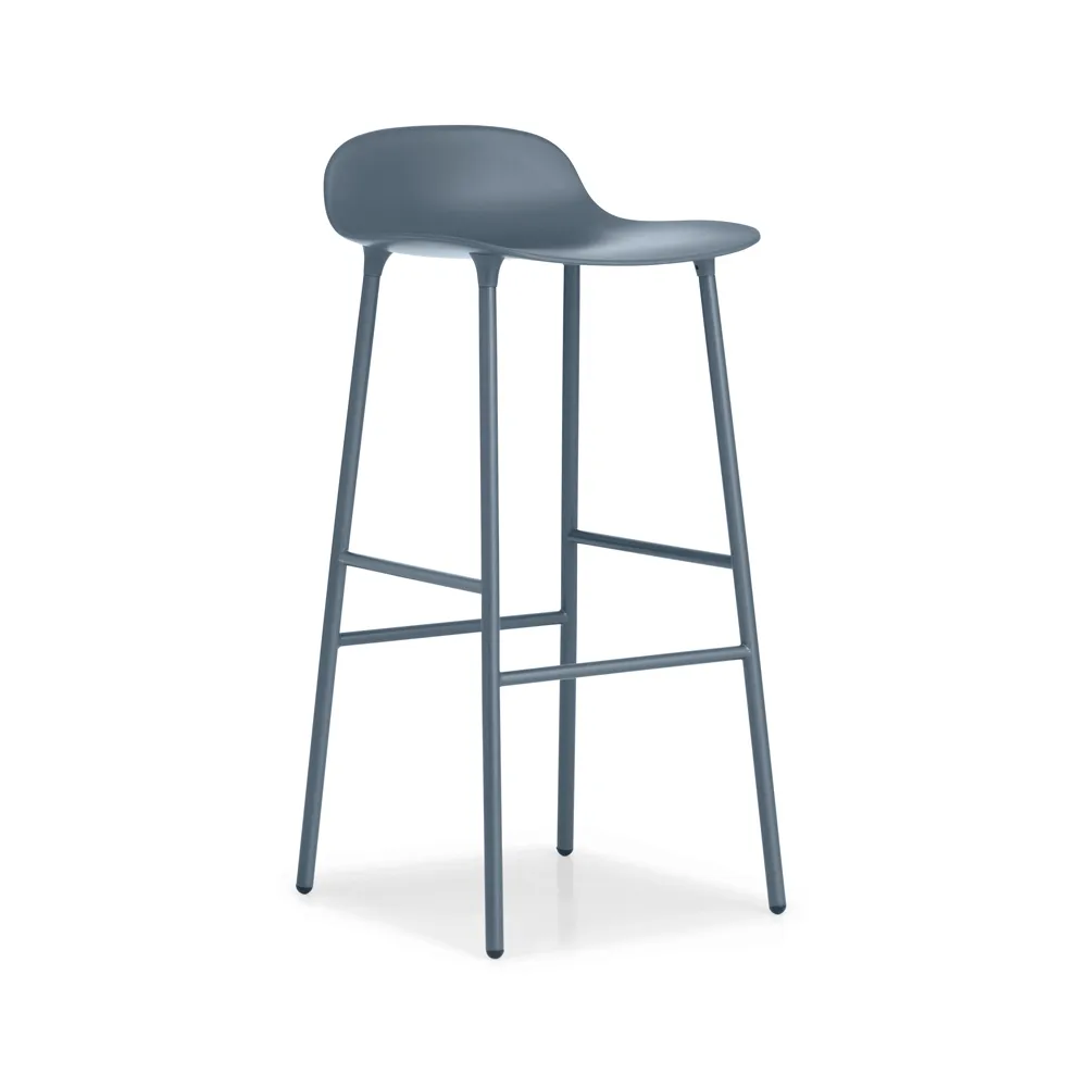 폼 바 스툴 75 cm, Blue, Blue-Lacquered Steel Legs Normann Copenhagen | 노만코펜하겐