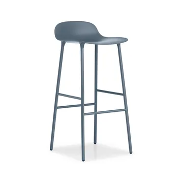 폼 바 스툴 75 cm - Blue, Blue-Lacquered Steel Legs - Normann Copenhagen | 노만코펜하겐