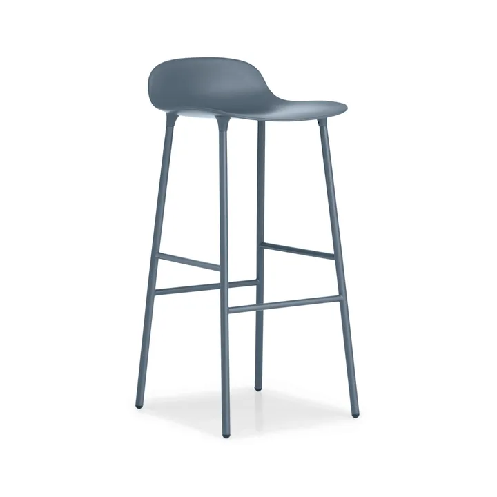 폼 바 스툴 75 cm - Blue, Blue-Lacquered Steel Legs - Normann Copenhagen | 노만코펜하겐
