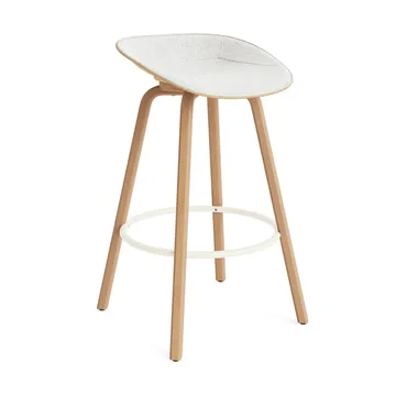 매트 바 스툴 75 cm 전면 업홀스터리 - Hallingdal 110-hemp-beech-cream steel - Normann Copenhagen | 노만코펜하겐