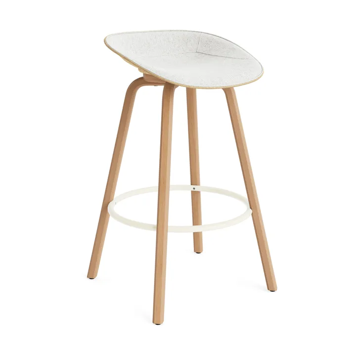 매트 바 스툴 75 cm 전면 업홀스터리 - Hallingdal 110-hemp-beech-cream steel - Normann Copenhagen | 노만코펜하겐