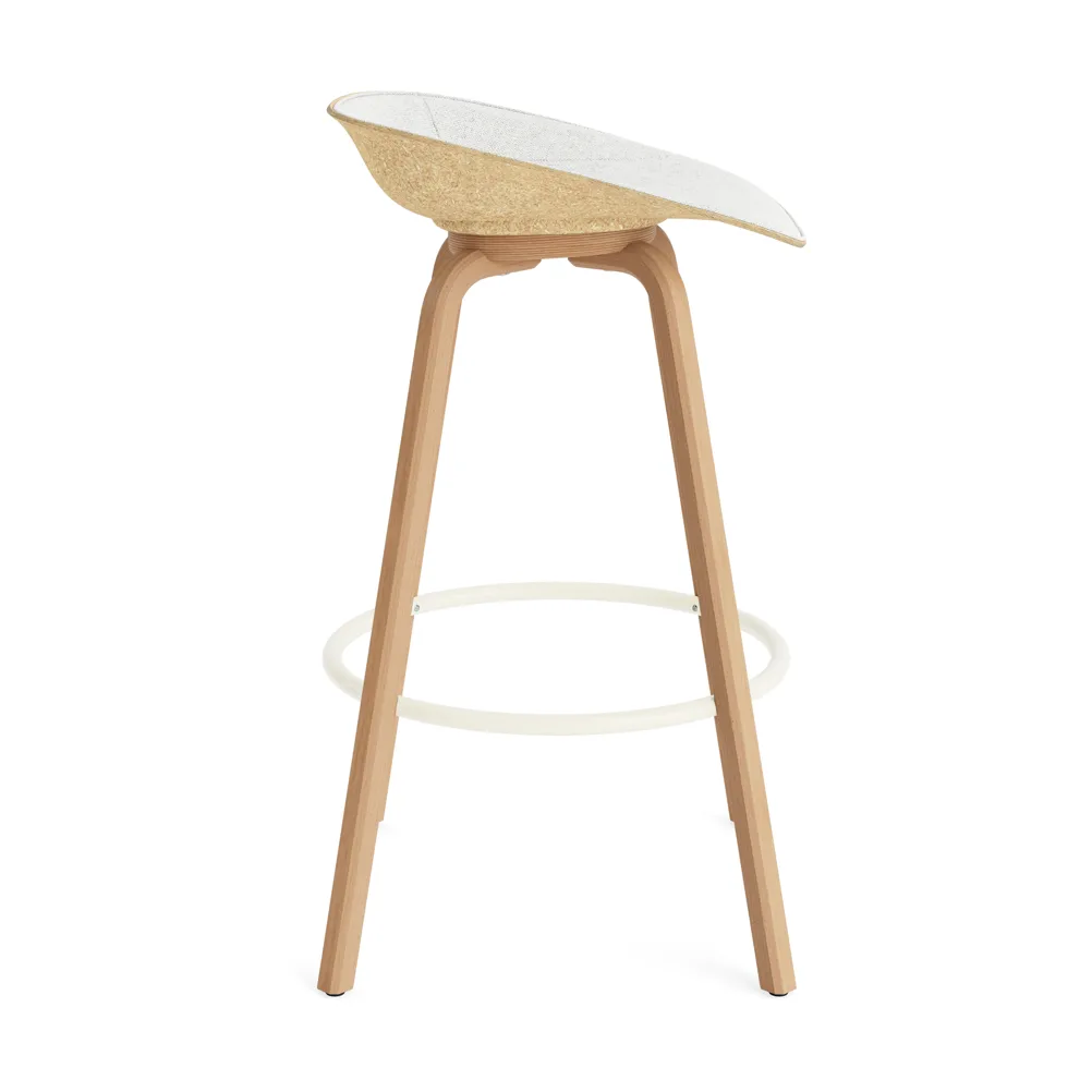 매트 바 스툴 75 cm 전면 업홀스터리, Hallingdal 110-hemp-beech-cream steel Normann Copenhagen | 노만코펜하겐