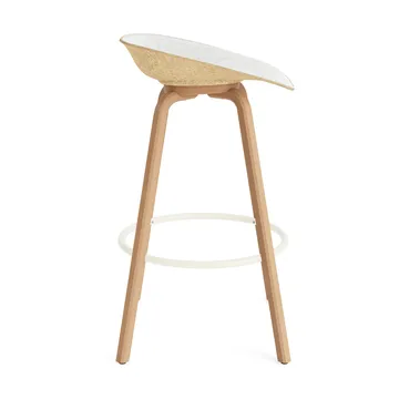 매트 바 스툴 75 cm 전면 업홀스터리 - Hallingdal 110-hemp-beech-cream steel - Normann Copenhagen | 노만코펜하겐