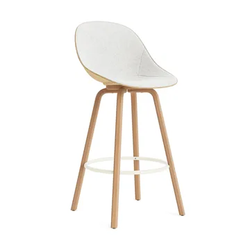 매트 바 체어 바 스툴 전면 업홀스터리 75 cm - Hallingdal 110-hemp-beech-cream steel - Normann Copenhagen | 노만코펜하겐