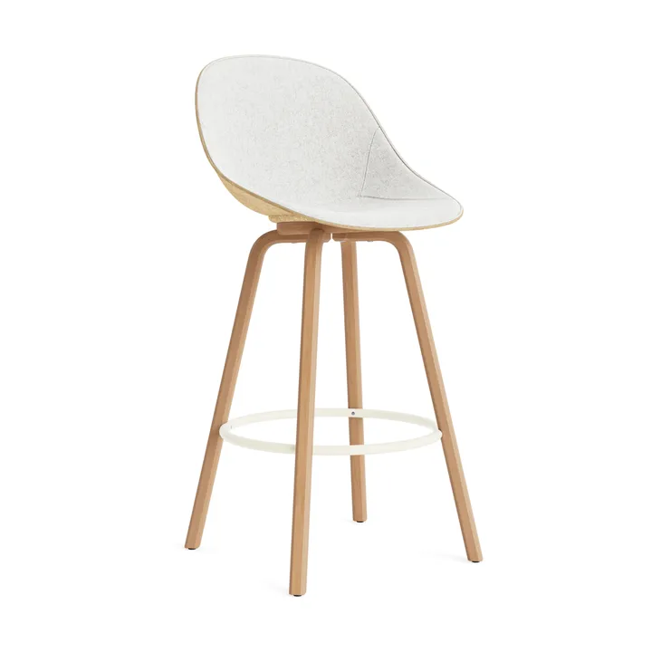 매트 바 체어 바 스툴 전면 업홀스터리 75 cm - Hallingdal 110-hemp-beech-cream steel - Normann Copenhagen | 노만코펜하겐