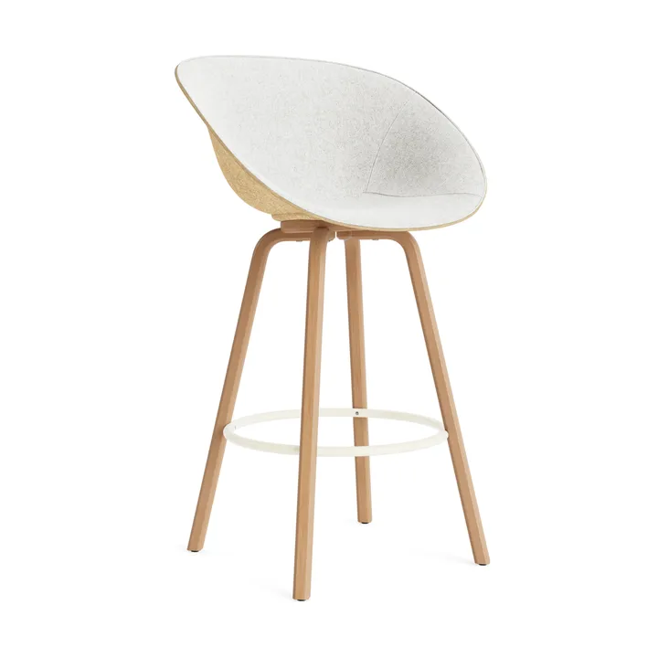 매트 바 암체어 전면 업홀스터리 75 cm - Hallingdal 110-hemp-beech-cream steel - Normann Copenhagen | 노만코펜하겐