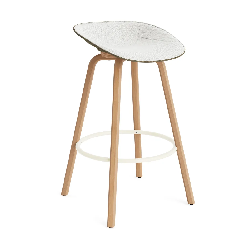 매트 바 스툴 75 cm 전면 업홀스터리, Hallingdal 110-seaweed-beech-cream steel Normann Copenhagen | 노만코펜하겐