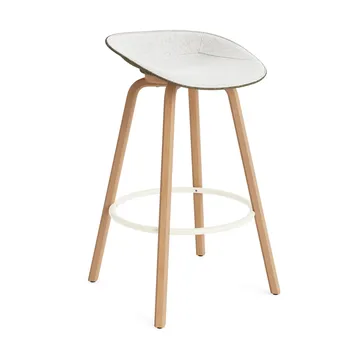 매트 바 스툴 75 cm 전면 업홀스터리 - Hallingdal 110-seaweed-beech-cream steel - Normann Copenhagen | 노만코펜하겐