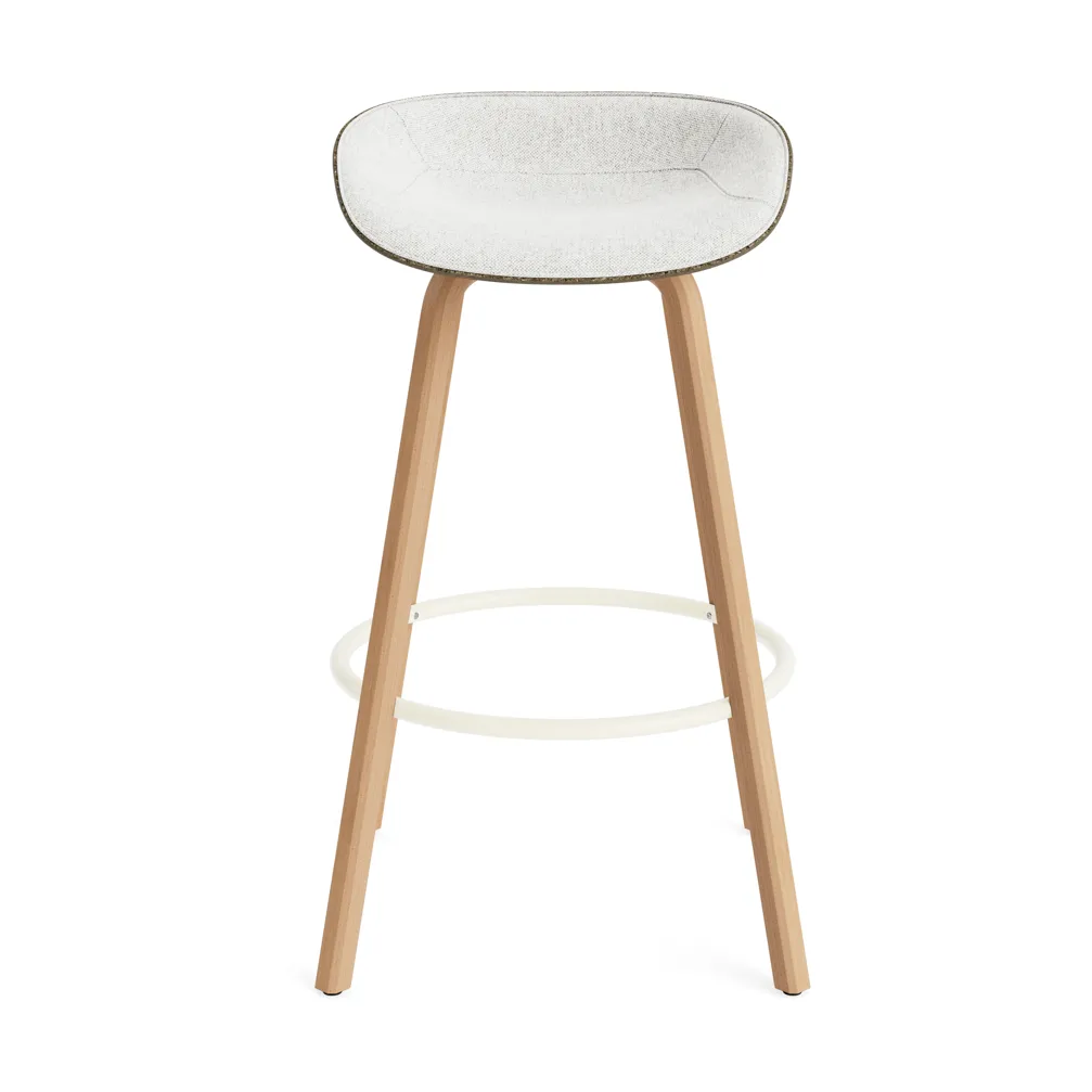 매트 바 스툴 75 cm 전면 업홀스터리, Hallingdal 110-seaweed-beech-cream steel Normann Copenhagen | 노만코펜하겐