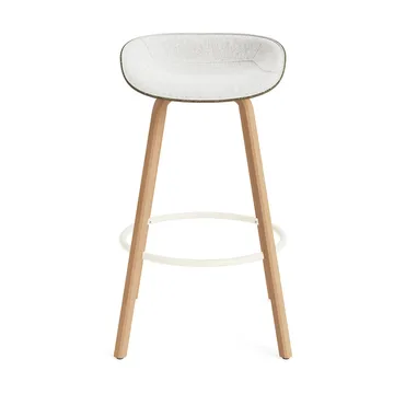 매트 바 스툴 75 cm 전면 업홀스터리 - Hallingdal 110-seaweed-beech-cream steel - Normann Copenhagen | 노만코펜하겐