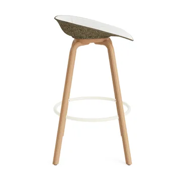 매트 바 스툴 75 cm 전면 업홀스터리 - Hallingdal 110-seaweed-beech-cream steel - Normann Copenhagen | 노만코펜하겐