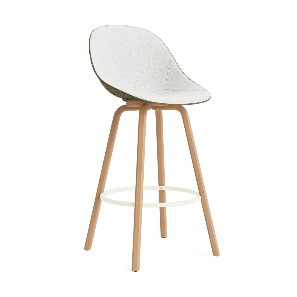 매트 바 체어 바 스툴 전면 업홀스터리 75 cm, Hallingdal 110-seaweed-beech-cream steel Normann Copenhagen | 노만코펜하겐