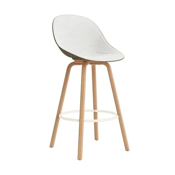 매트 바 체어 바 스툴 전면 업홀스터리 75 cm - Hallingdal 110-seaweed-beech-cream steel - Normann Copenhagen | 노만코펜하겐
