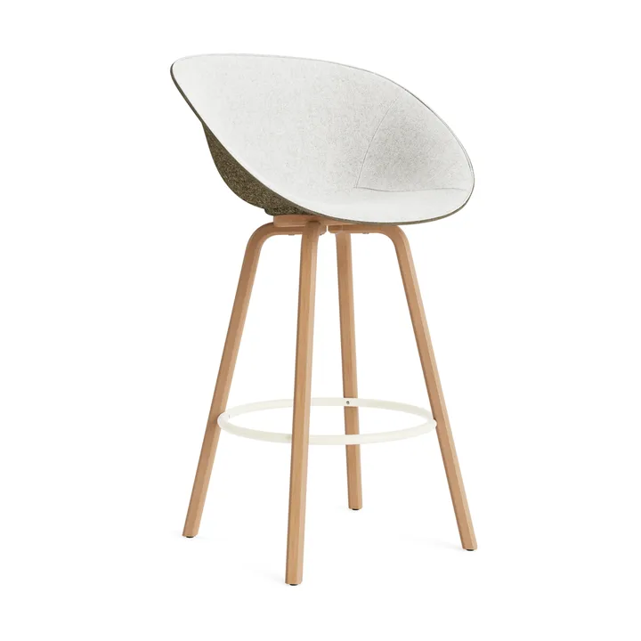 매트 바 암체어 전면 업홀스터리 75 cm - Hallingdal 110-seaweed-beech-cream steel - Normann Copenhagen | 노만코펜하겐