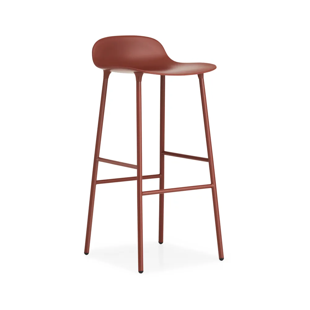 폼 바 스툴 75 cm, Red, Red-Lacquered Steel Legs Normann Copenhagen | 노만코펜하겐