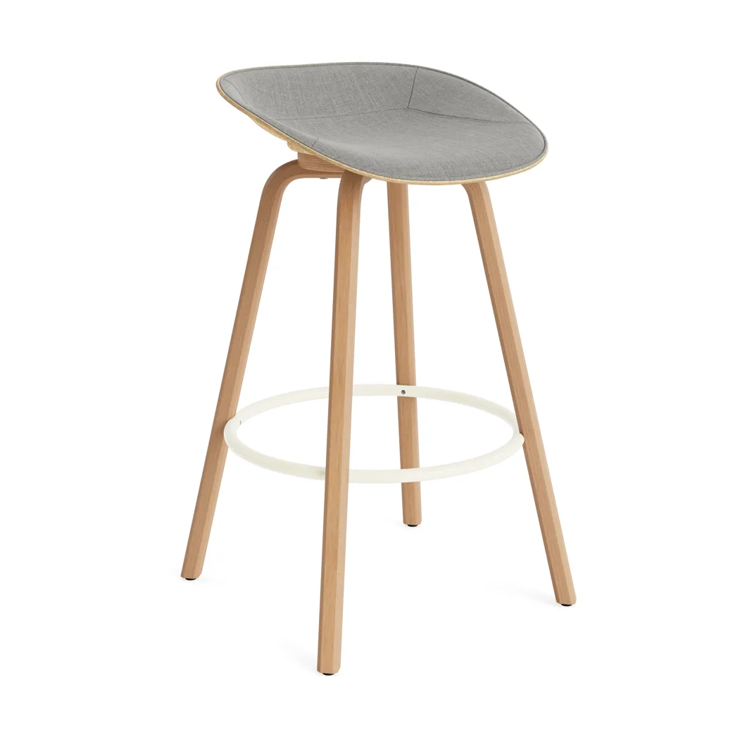매트 바 스툴 75 cm 전면 업홀스터리, Remix 133-hemp-beech-cream steel Normann Copenhagen | 노만코펜하겐