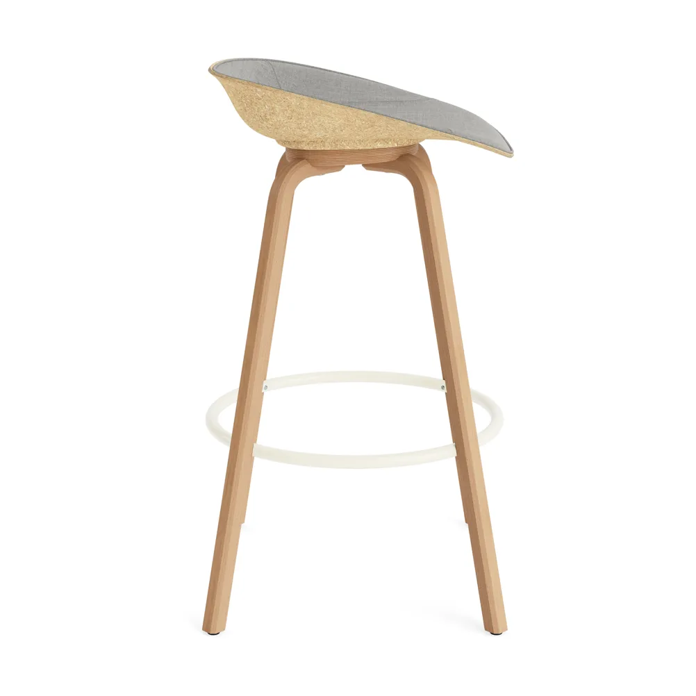 매트 바 스툴 75 cm 전면 업홀스터리, Remix 133-hemp-beech-cream steel Normann Copenhagen | 노만코펜하겐