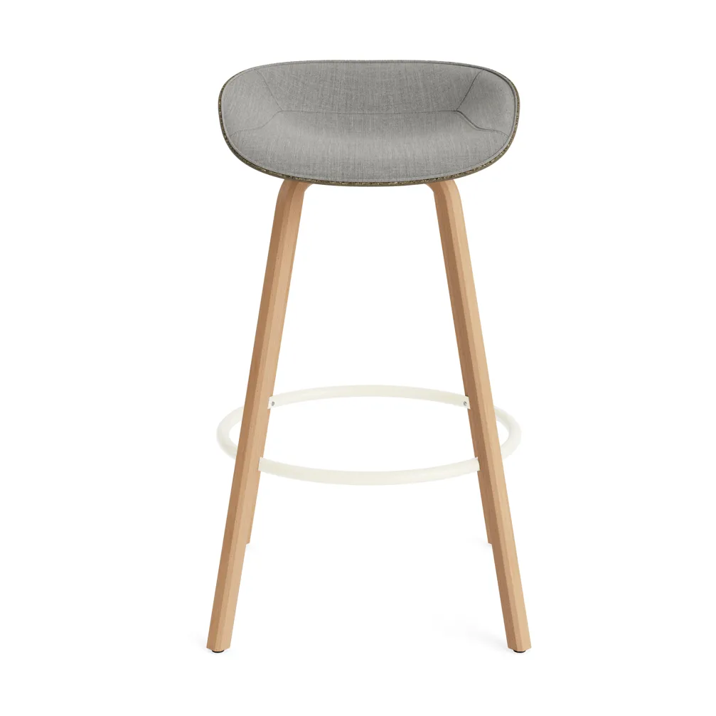 매트 바 스툴 75 cm 전면 업홀스터리, Remix 133-seaweed-beech-cream steel Normann Copenhagen | 노만코펜하겐
