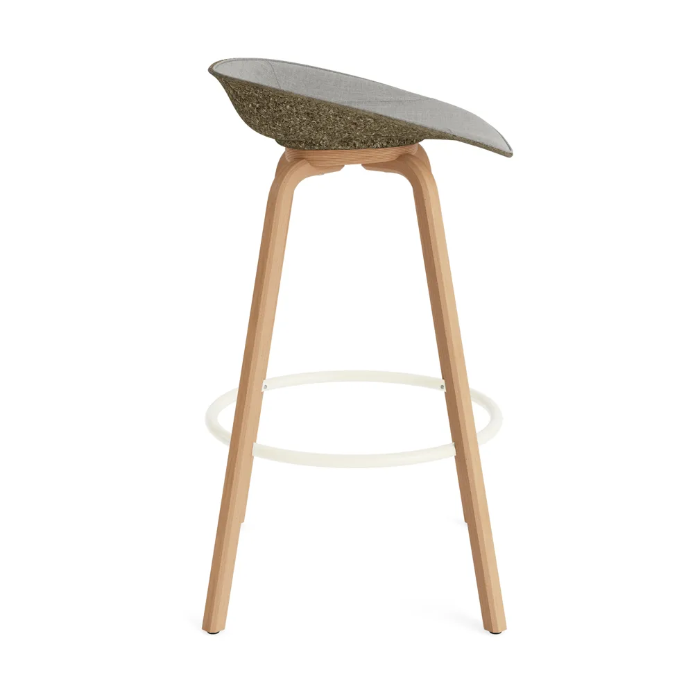 매트 바 스툴 75 cm 전면 업홀스터리, Remix 133-seaweed-beech-cream steel Normann Copenhagen | 노만코펜하겐