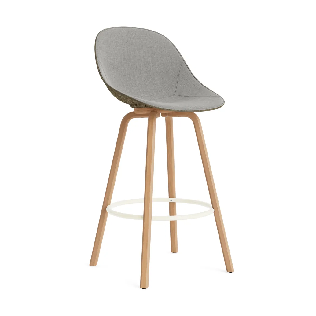 매트 바 체어 바 스툴 전면 업홀스터리 75 cm, Remix 133-seaweed-beech-cream steel Normann Copenhagen | 노만코펜하겐