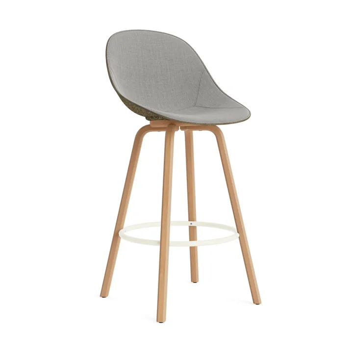 매트 바 체어 바 스툴 전면 업홀스터리 75 cm - Remix 133-seaweed-beech-cream steel - Normann Copenhagen | 노만코펜하겐