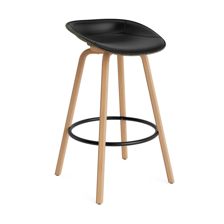 매트 바 스툴 75 cm 전면 업홀스터리 - Ultra 41599-seaweed-beech-black steel - Normann Copenhagen | 노만코펜하겐