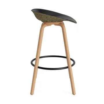 매트 바 스툴 75 cm 전면 업홀스터리 - Ultra 41599-seaweed-beech-black steel - Normann Copenhagen | 노만코펜하겐