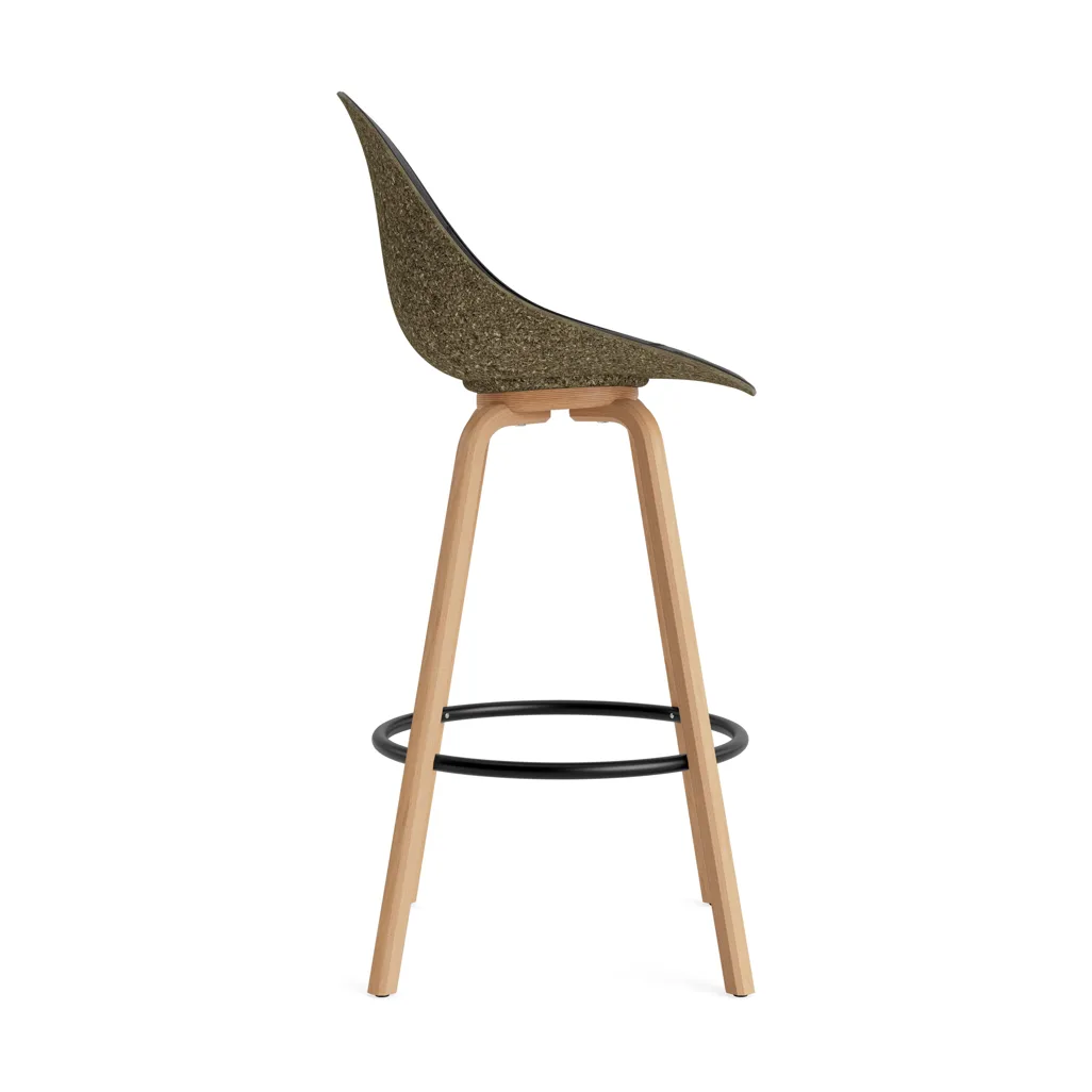 매트 바 체어 바 스툴 전면 업홀스터리 75 cm, Ultra 41599-seaweed-beech-black steel Normann Copenhagen | 노만코펜하겐