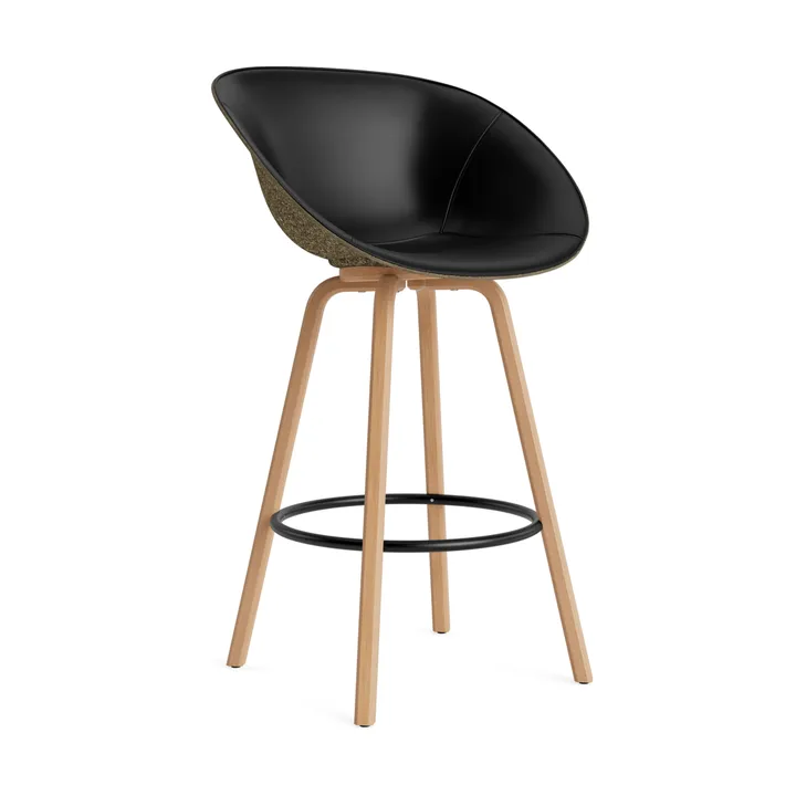 매트 바 암체어 전면 업홀스터리 75 cm - Ultra 41599-seaweed-beech-black steel - Normann Copenhagen | 노만코펜하겐