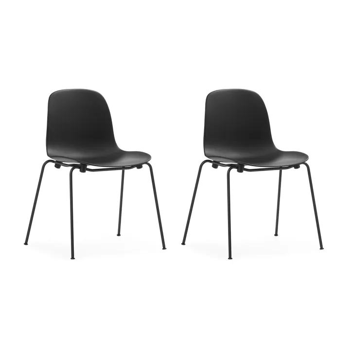 Form 스태커블 체어 black legs 2개 세트, Black - Normann Copenhagen