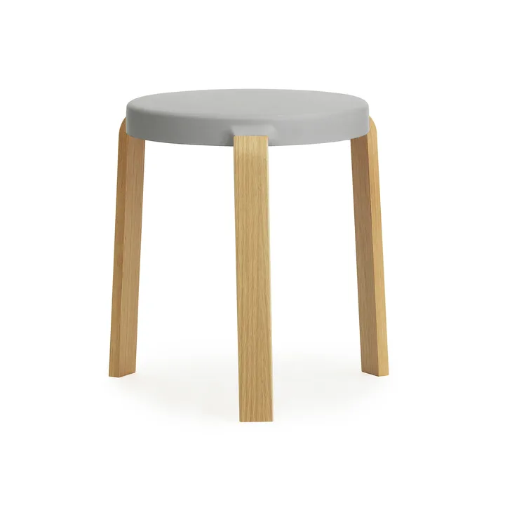 탭 라운드 스툴 - Grey-Oak, Ø41x43 cm - Normann Copenhagen | 노만코펜하겐