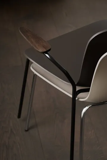 Langue 암체어 - Warm grey-chrome frame, armrests light smoke - NORR11