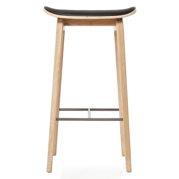 NY11 바 스툴 & 가죽 쿠션 오크 65 cm - Ultra black - NORR11