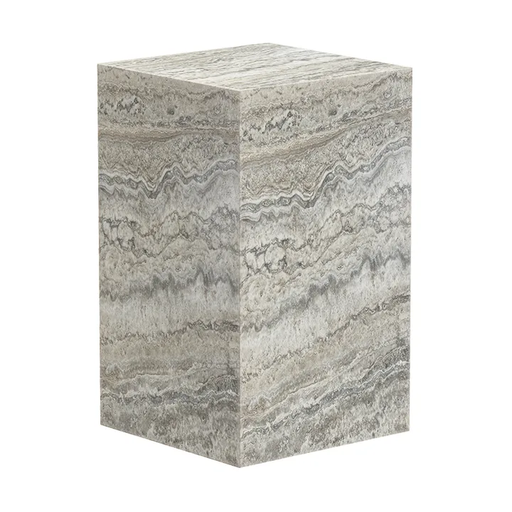큐비즘 사이드 테이블 - Silver travertine, 30x30x50 cm - NORR11